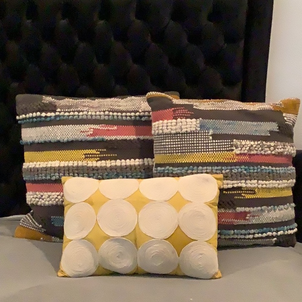 Pillows, fun boho look.  No tags.  Clean
